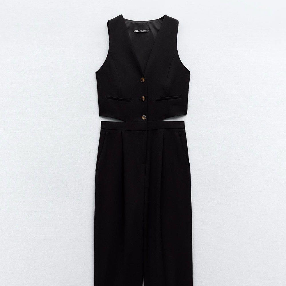 Zara Black Sleeveless Jumpsuit